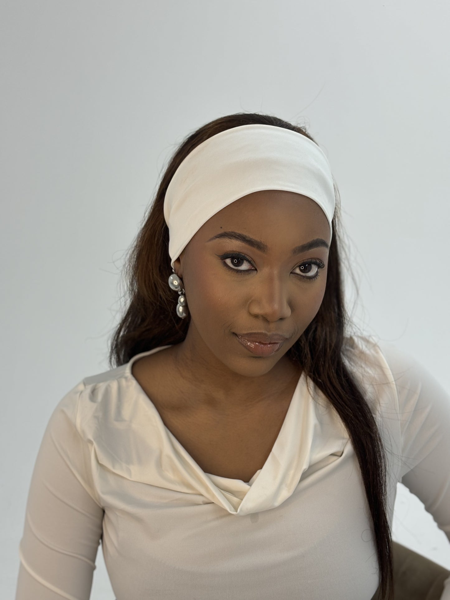 "MIRIRI" headbands In Noir & Creamy Cove (Set of 2)
