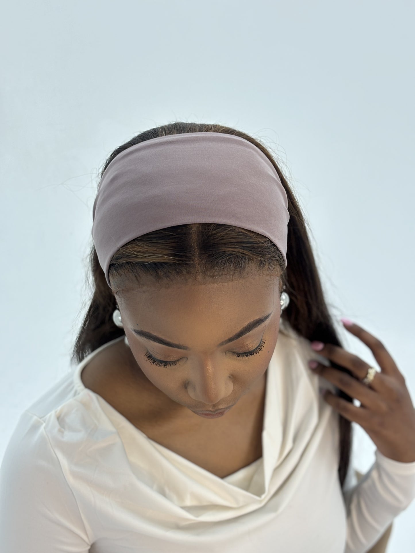"MIRIRI" headband in Mauve Muse