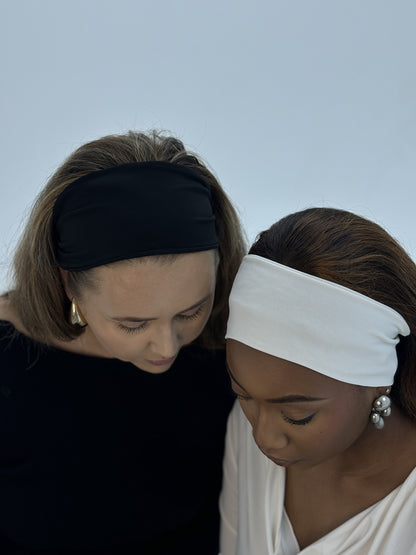 "MIRIRI" headbands In Noir & Creamy Cove (Set of 2)